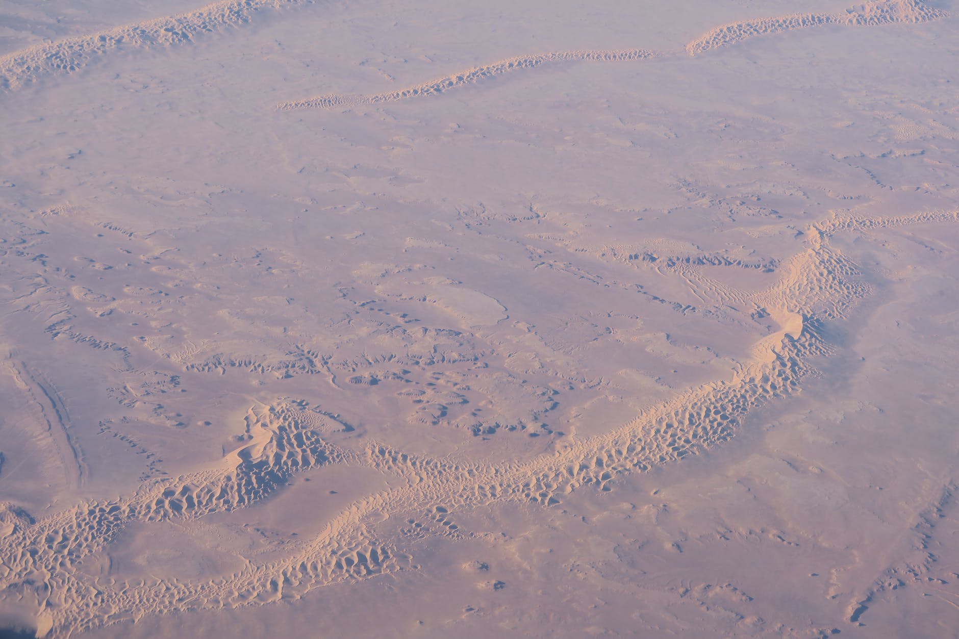 aerial shot of a vast desert